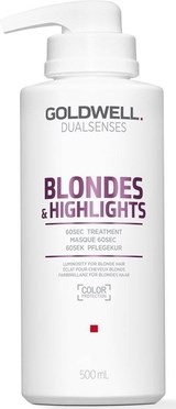 Goldwell Dualsenses Blondes and Highlights 60sec Treatment - Маска интенсивный уход 60 секунд для осветленных волос 500мл - фото 6955