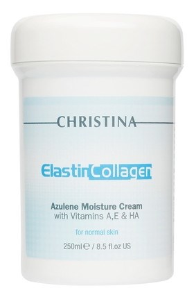 Christina Elastin Collagen Azulene Moisture Cream with Vitamins A, E & HA for normal skin – Увлажняющий крем с витаминами A, E и гиалуроновой кислотой для нормальной кожи «Эластин, коллаген, азулен» 250мл - фото 7397