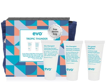 EVO Tropic Thunder hydrate travel set - Набор увлажняющий для волос "Гром в Раю" 30 + 30 + 30мл - фото 7576