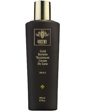 Greymy Gold Hair Keratin Treatment De Luxe - Кератиновый крем для выпрямления с частицами золота 500мл - фото 8238