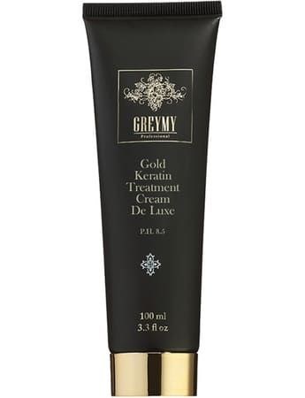 Greymy Gold Hair Keratin Treatment De Luxe - Кератиновый крем для выпрямления с частицами золота 100мл - фото 8239