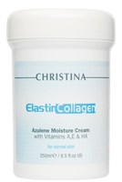 Christina Elastin Collagen Azulene Moisture Cream with Vitamins A, E & HA for normal skin – Увлажняющий крем с витаминами A, E и гиалуроновой кислотой для нормальной кожи «Эластин, коллаген, азулен» 250мл